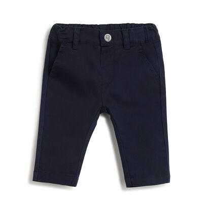 Boys Dark Blue Solid Trouser